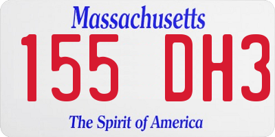 MA license plate 155DH3