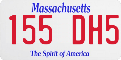 MA license plate 155DH5