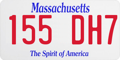 MA license plate 155DH7