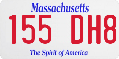 MA license plate 155DH8