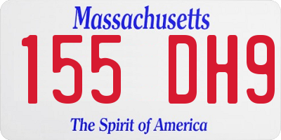 MA license plate 155DH9
