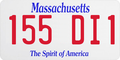 MA license plate 155DI1