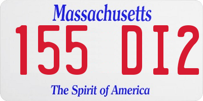 MA license plate 155DI2