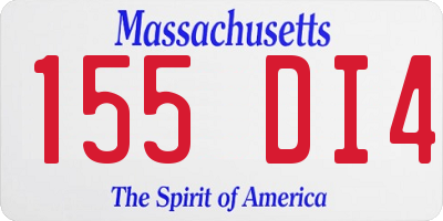 MA license plate 155DI4