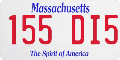 MA license plate 155DI5