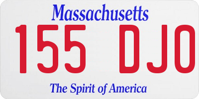 MA license plate 155DJ0
