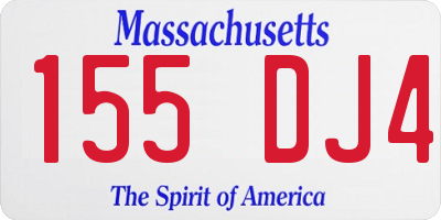MA license plate 155DJ4