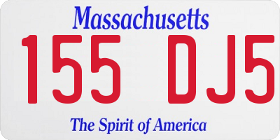 MA license plate 155DJ5
