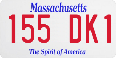 MA license plate 155DK1