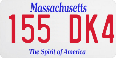 MA license plate 155DK4