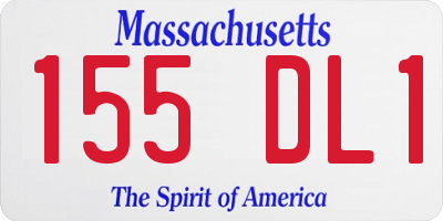 MA license plate 155DL1