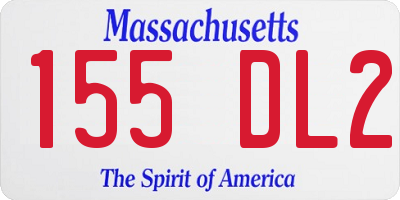 MA license plate 155DL2
