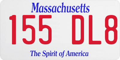 MA license plate 155DL8