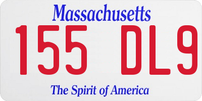 MA license plate 155DL9