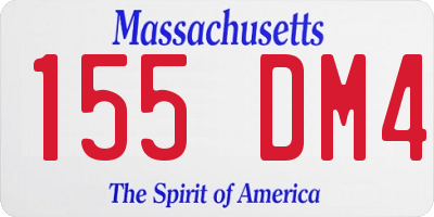 MA license plate 155DM4