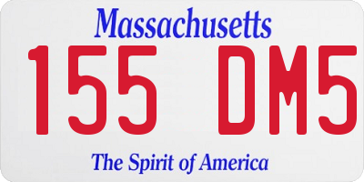 MA license plate 155DM5