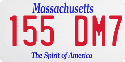 MA license plate 155DM7