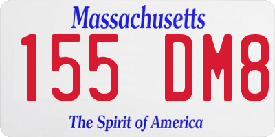 MA license plate 155DM8