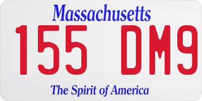 MA license plate 155DM9