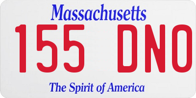 MA license plate 155DN0