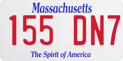 MA license plate 155DN7