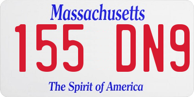 MA license plate 155DN9