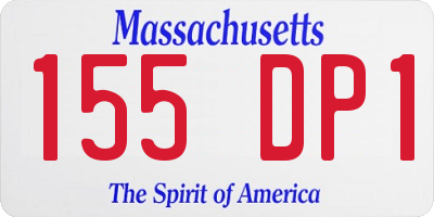 MA license plate 155DP1