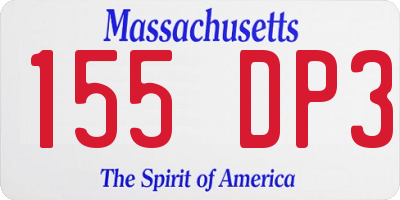 MA license plate 155DP3