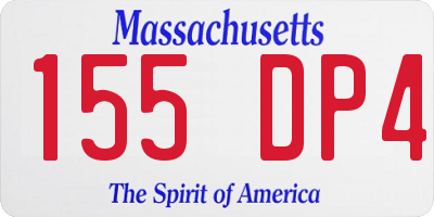 MA license plate 155DP4