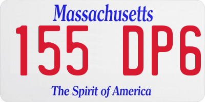 MA license plate 155DP6