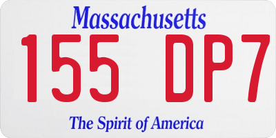MA license plate 155DP7