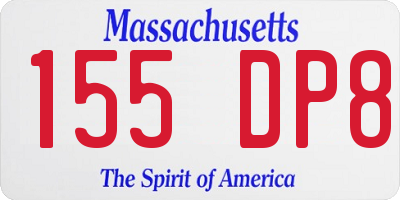 MA license plate 155DP8