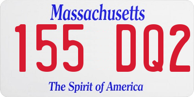 MA license plate 155DQ2