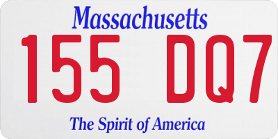 MA license plate 155DQ7