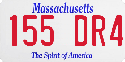 MA license plate 155DR4