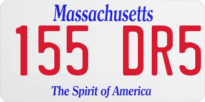 MA license plate 155DR5