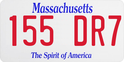 MA license plate 155DR7