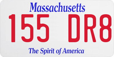 MA license plate 155DR8