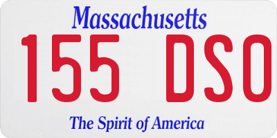 MA license plate 155DS0