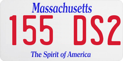 MA license plate 155DS2