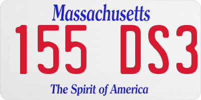 MA license plate 155DS3
