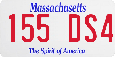 MA license plate 155DS4