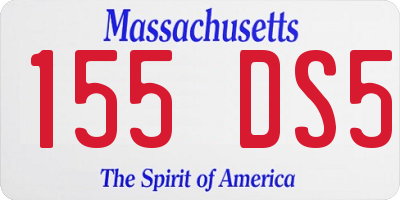 MA license plate 155DS5