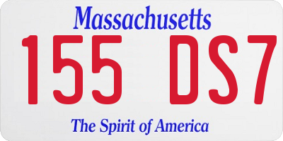 MA license plate 155DS7