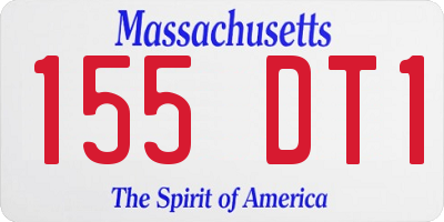 MA license plate 155DT1