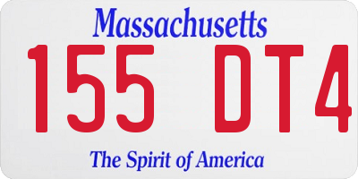 MA license plate 155DT4
