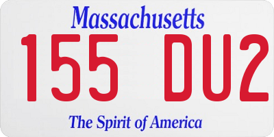MA license plate 155DU2