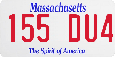 MA license plate 155DU4