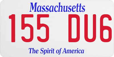 MA license plate 155DU6