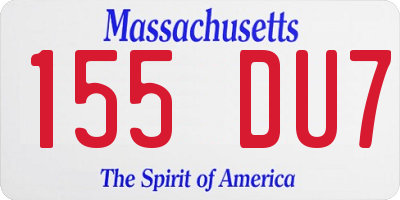 MA license plate 155DU7